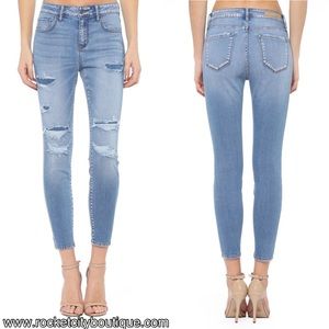 🆕 Cello Light Wash Patched Distressed Skinny Jeans